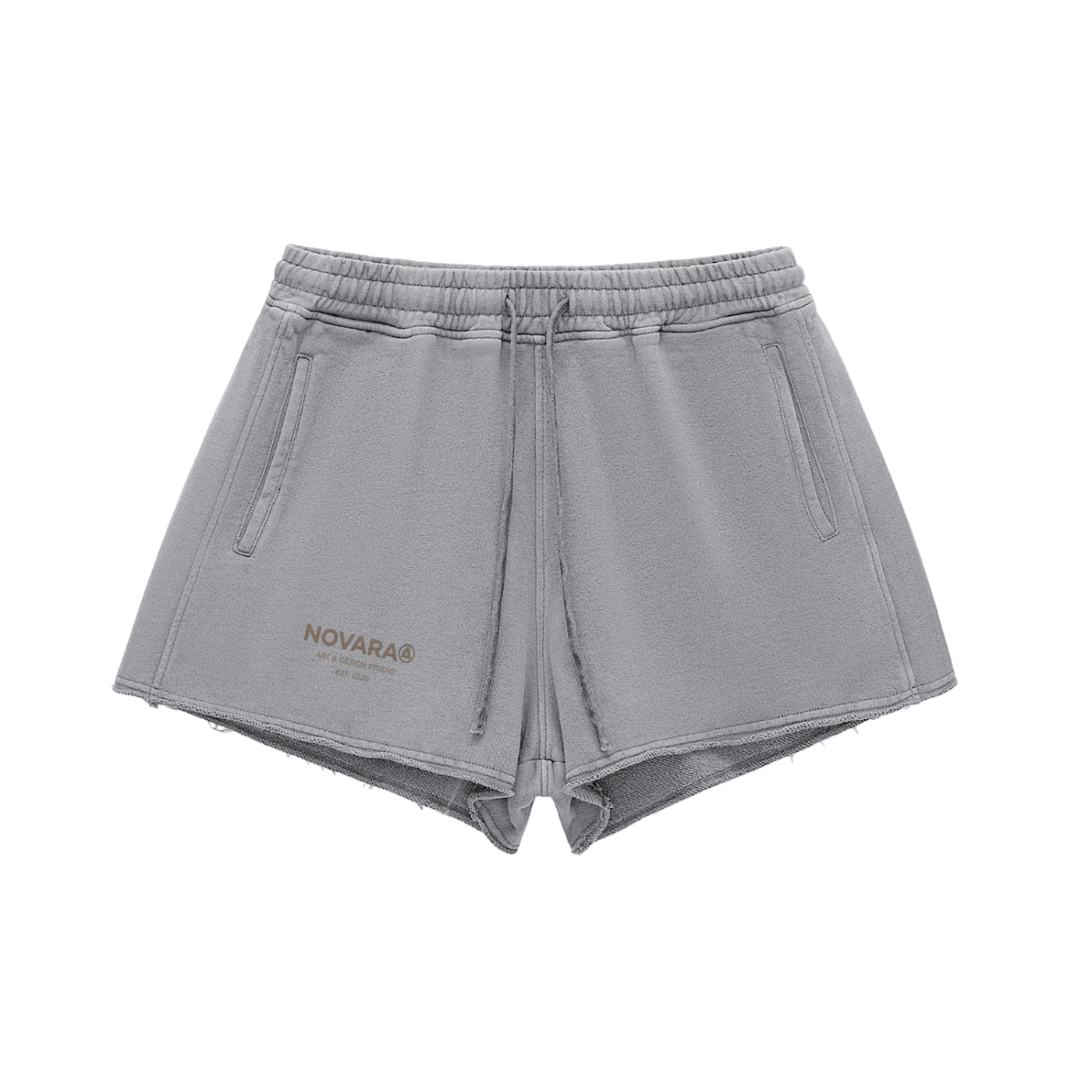 Snow Washed Raw Edge Drawstring Shorts ODMPOD Novara Shop