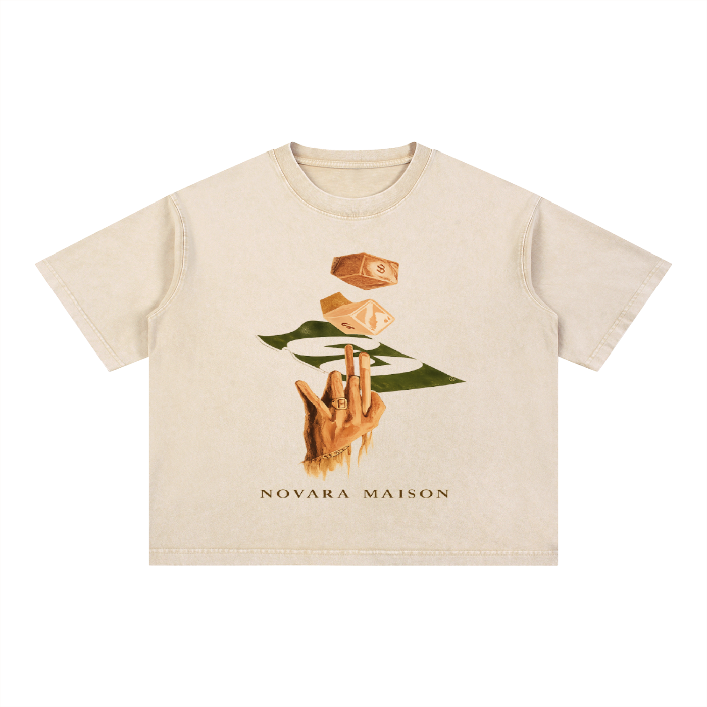 Mineral Wash Boxy Cotton T-Shirt ODMPOD Novara Studio