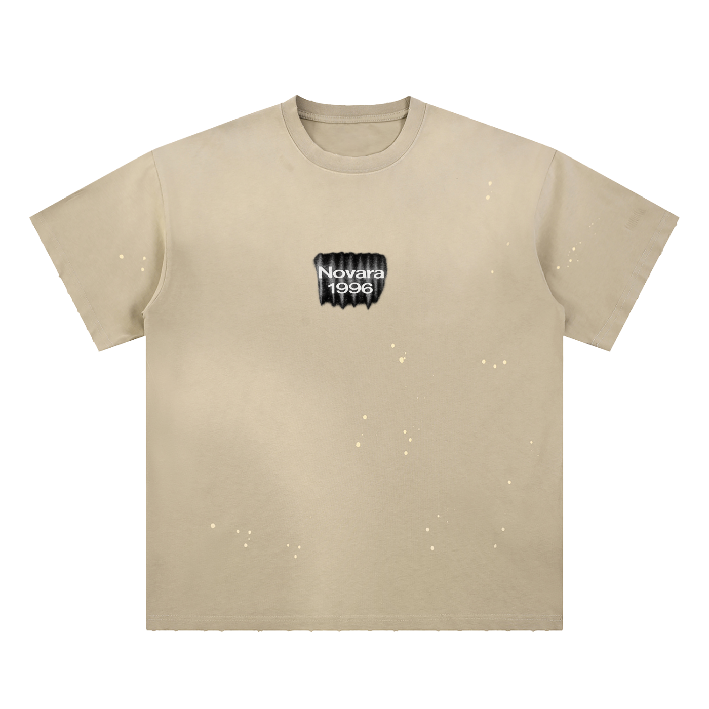 Novara Hand-Frayed Sunfade Paint Splatter T-Shirt ODMPOD Novara Shop