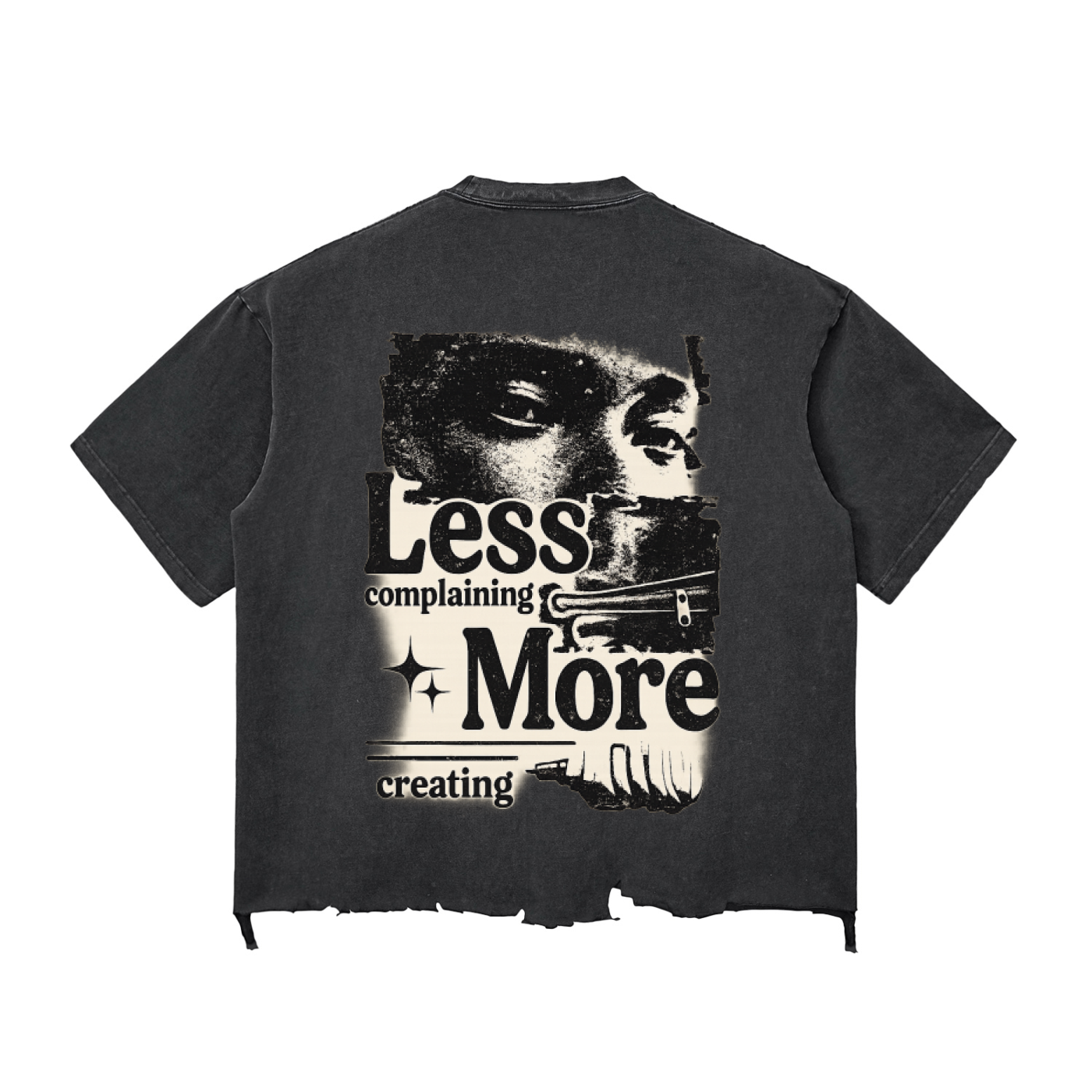 Snow Wash Raw-Hem Boxy T-shirt ODMPOD Novara Studio