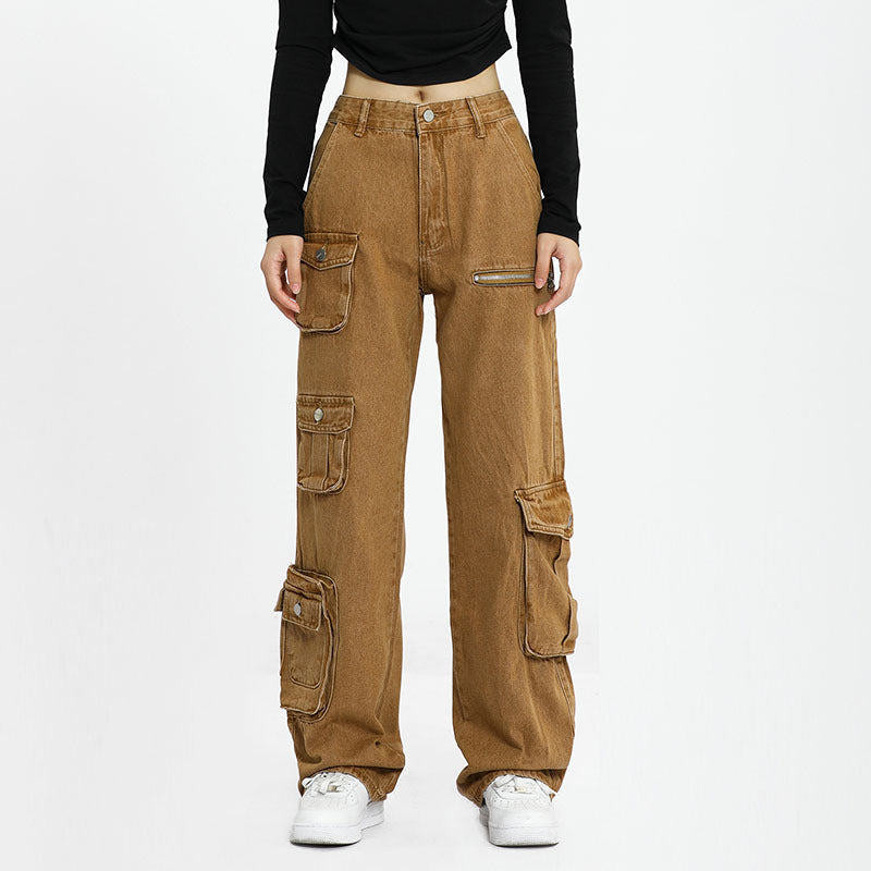 Retro Hip Hop Multi-pocket Cargo Pants Male