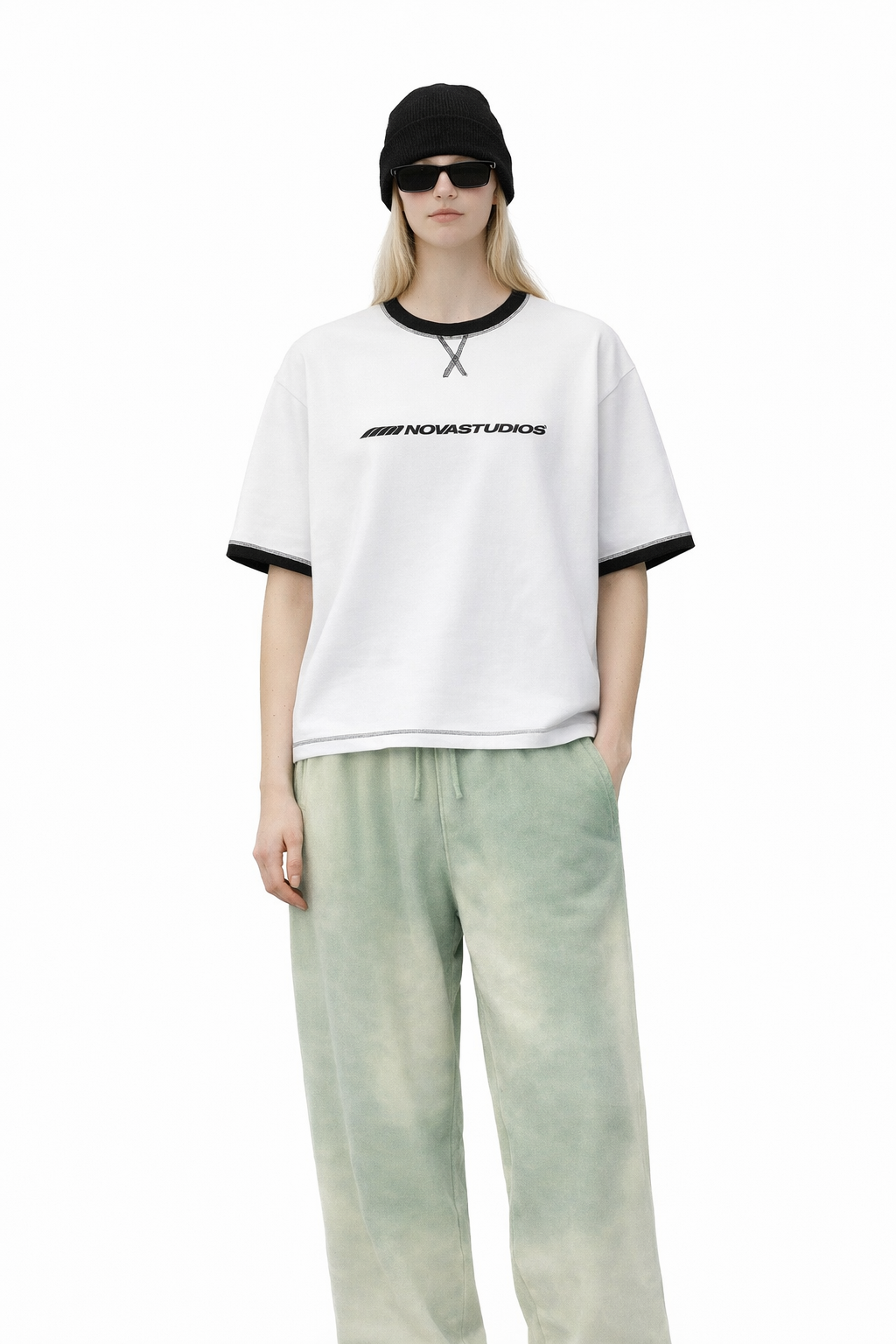 Contrast-Stitched Cotton T-Shirt Novara Shop Novara Studio