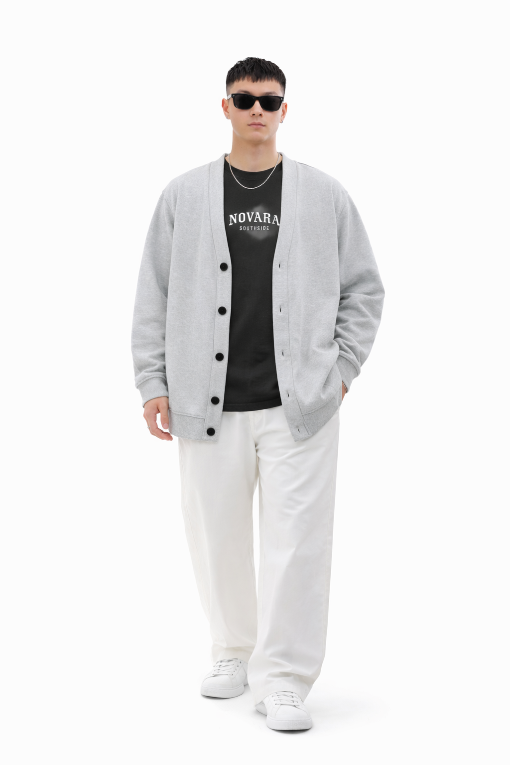 Essential Heavyweight Sweat Cardigan Novara Shop Novara Studio