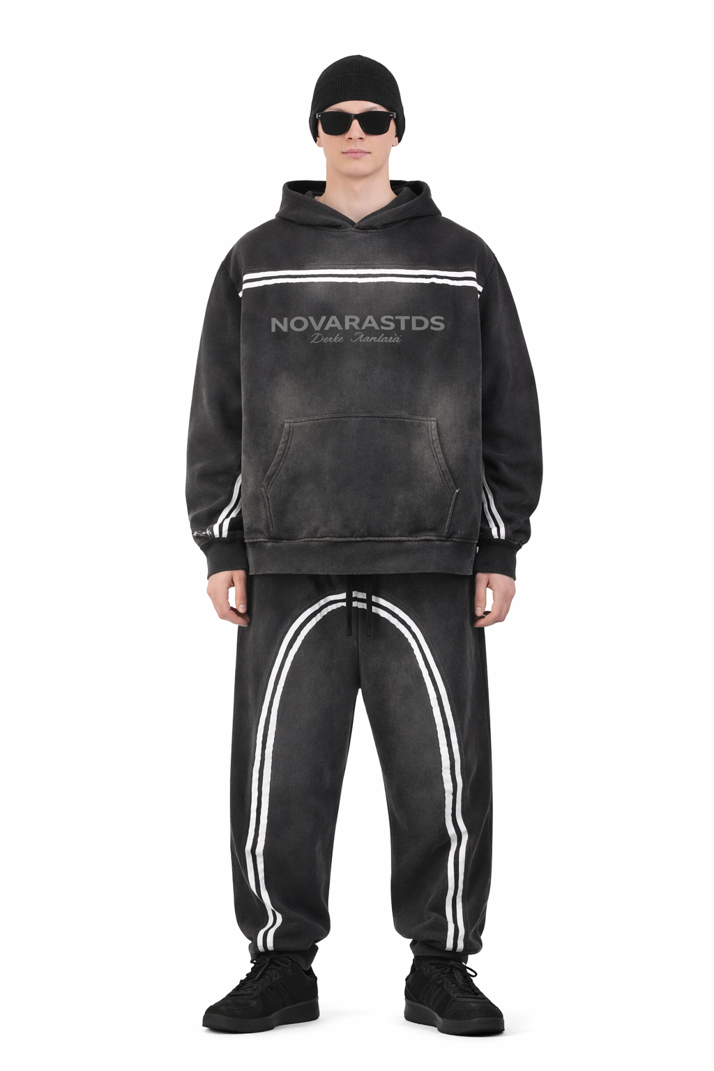 Sun Fade Contrast Tape Fleece Hoodie Novara Shop Novara Studio