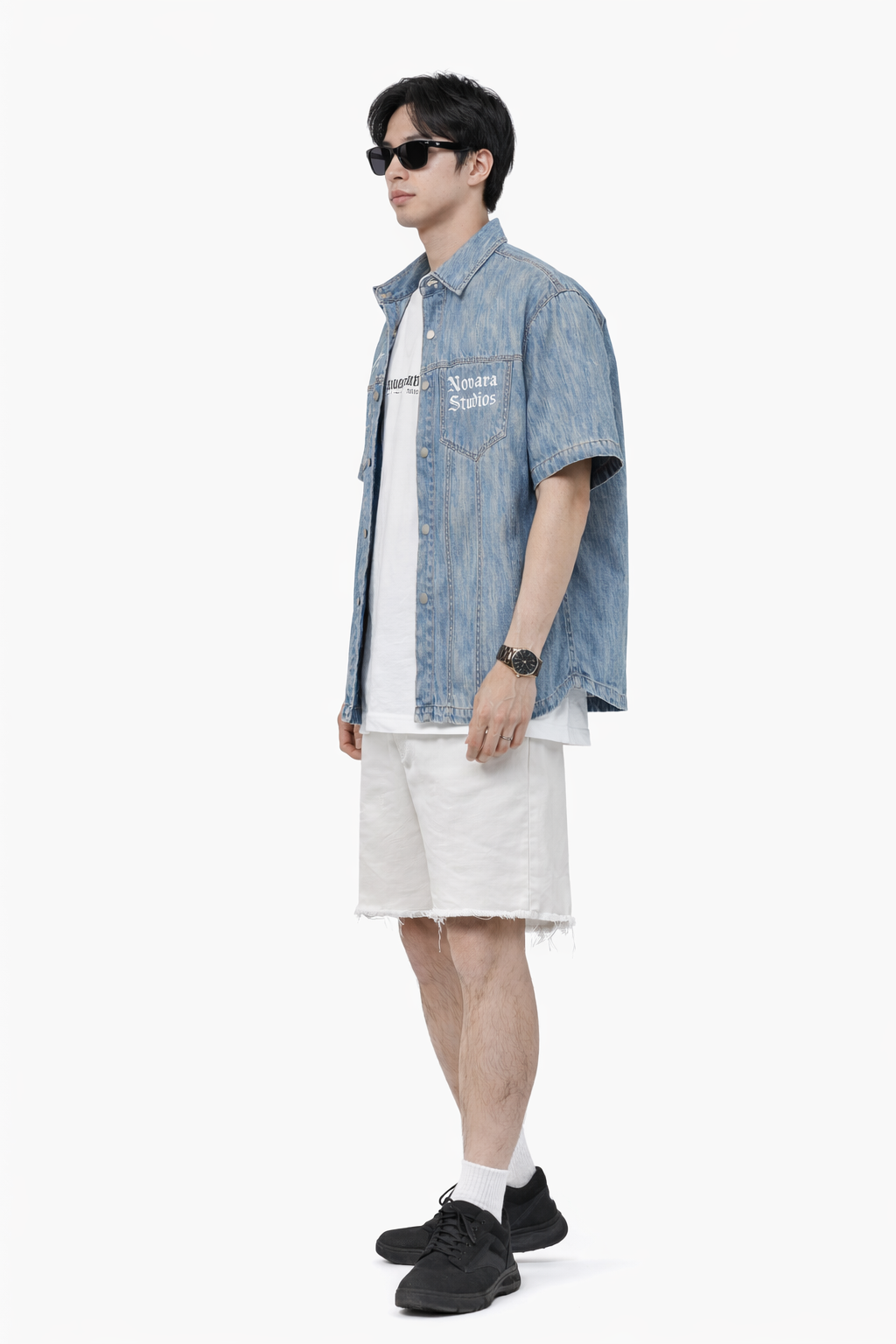 Distressed Wash Short-Sleeve Shirt Novara Shop Novara Studio