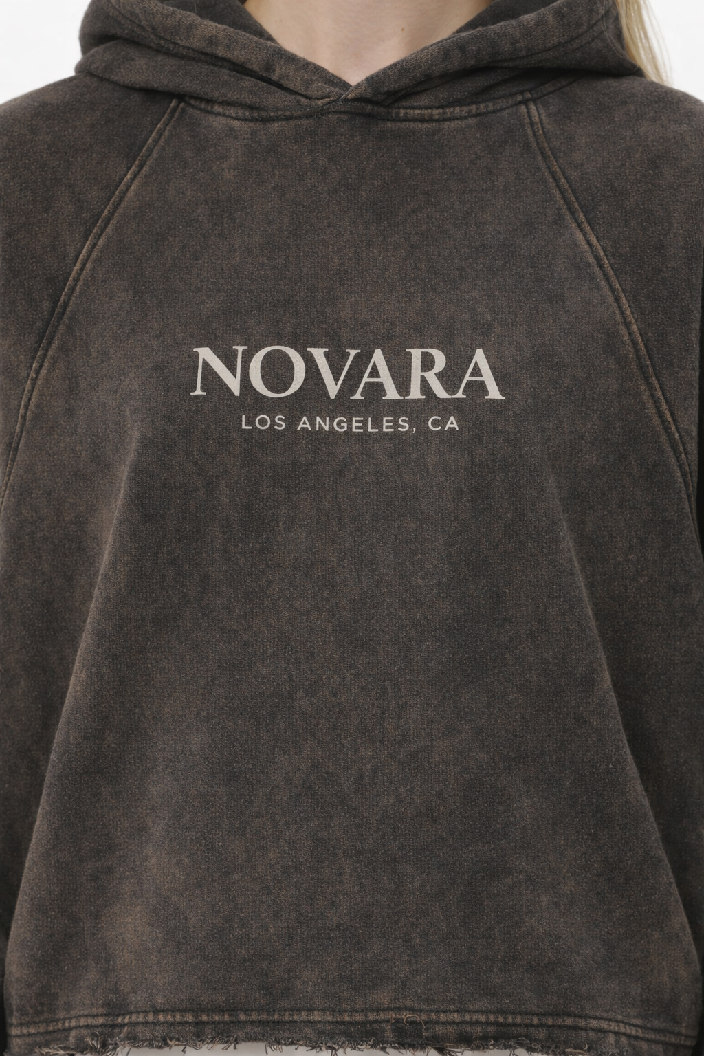Vintage Washed Frayed-Hem Hoodie Novara Studio Novara Studio