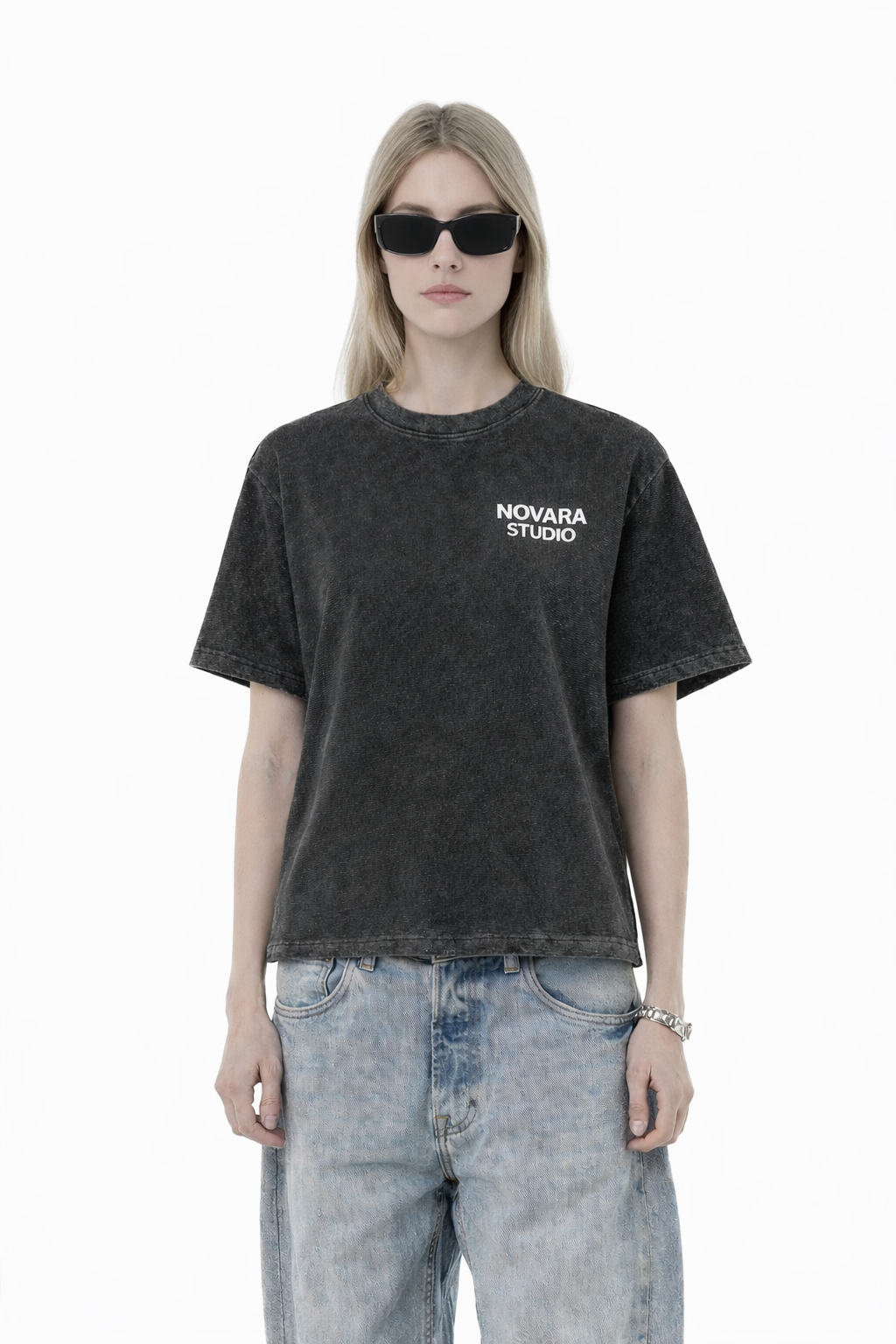 Textured Waffle Washed Boxy T-Shirt Novara Shop Novara Studio
