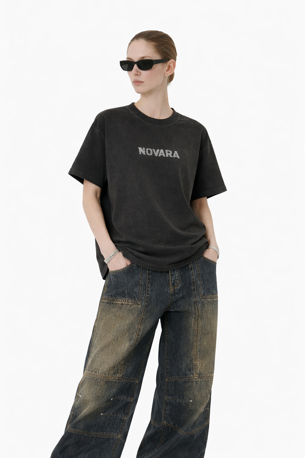 Heavyweight Vintage Washed Frayed T-Shirt Novara Studio Novara Studio