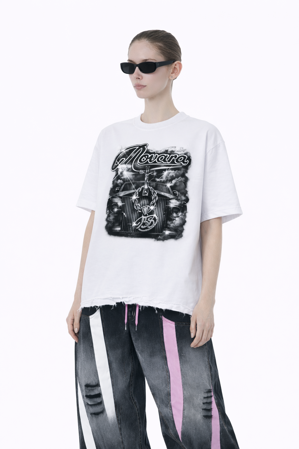 Wash Boxy Distressed Hem T-Shirt Novara Shop Novara Studio