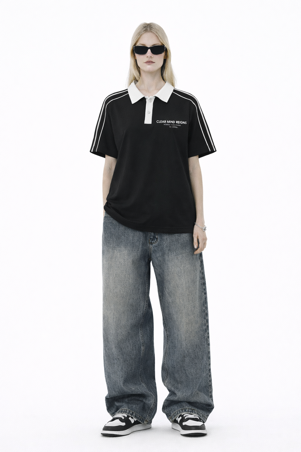 Contrast Collar Short-Sleeve Polo Shirt Novara Shop Novara Studio