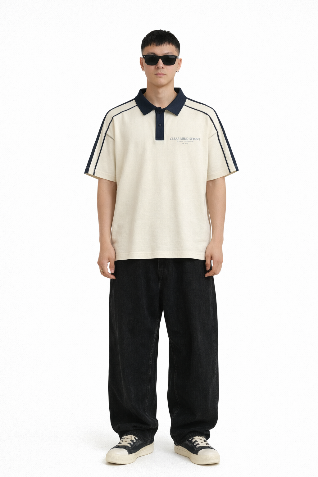 Contrast Collar Short-Sleeve Polo Shirt Novara Shop Novara Studio