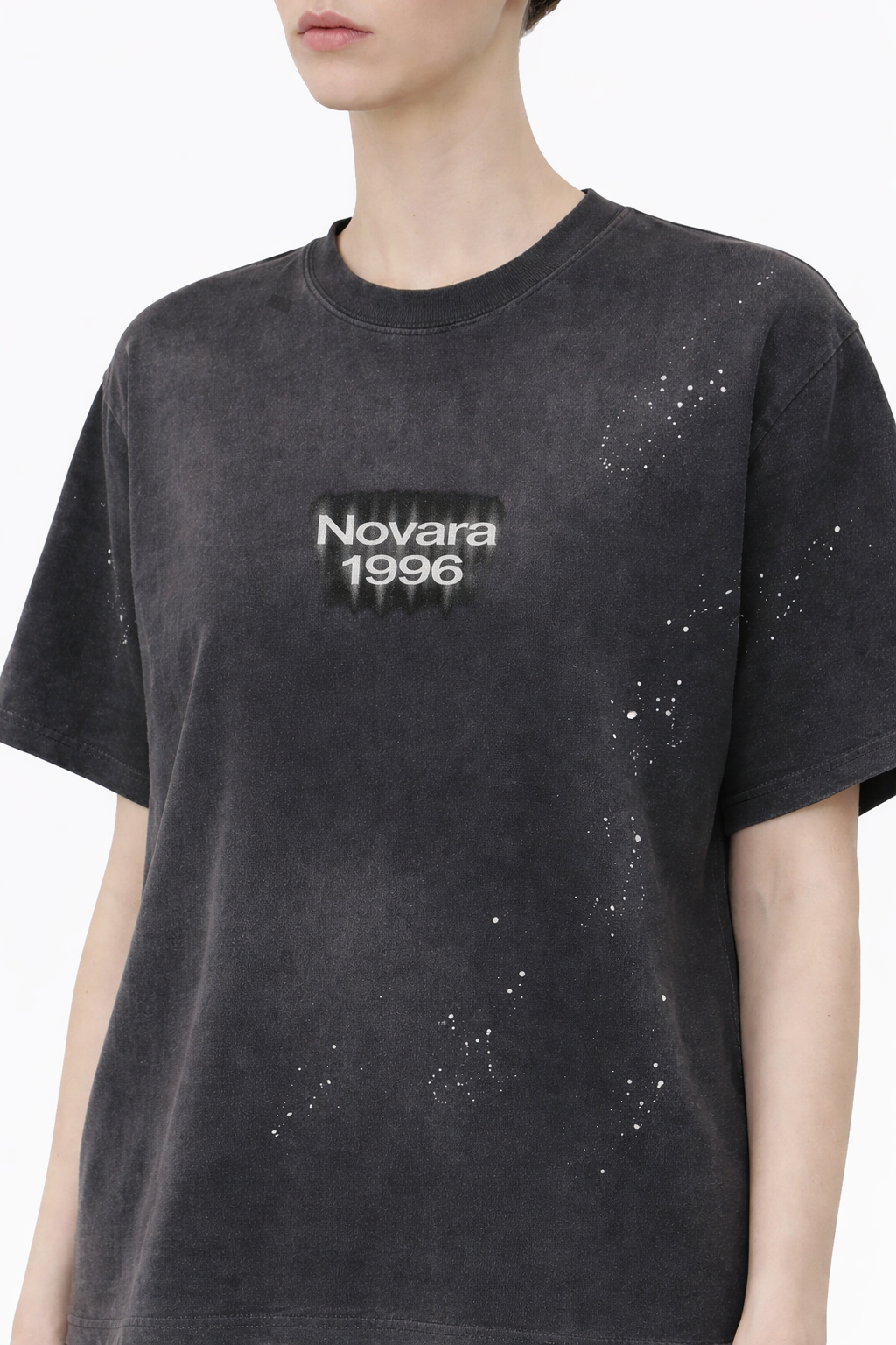 Hand-Frayed Sunfade Paint Splatter T-Shirt Novara Shop Novara Studio