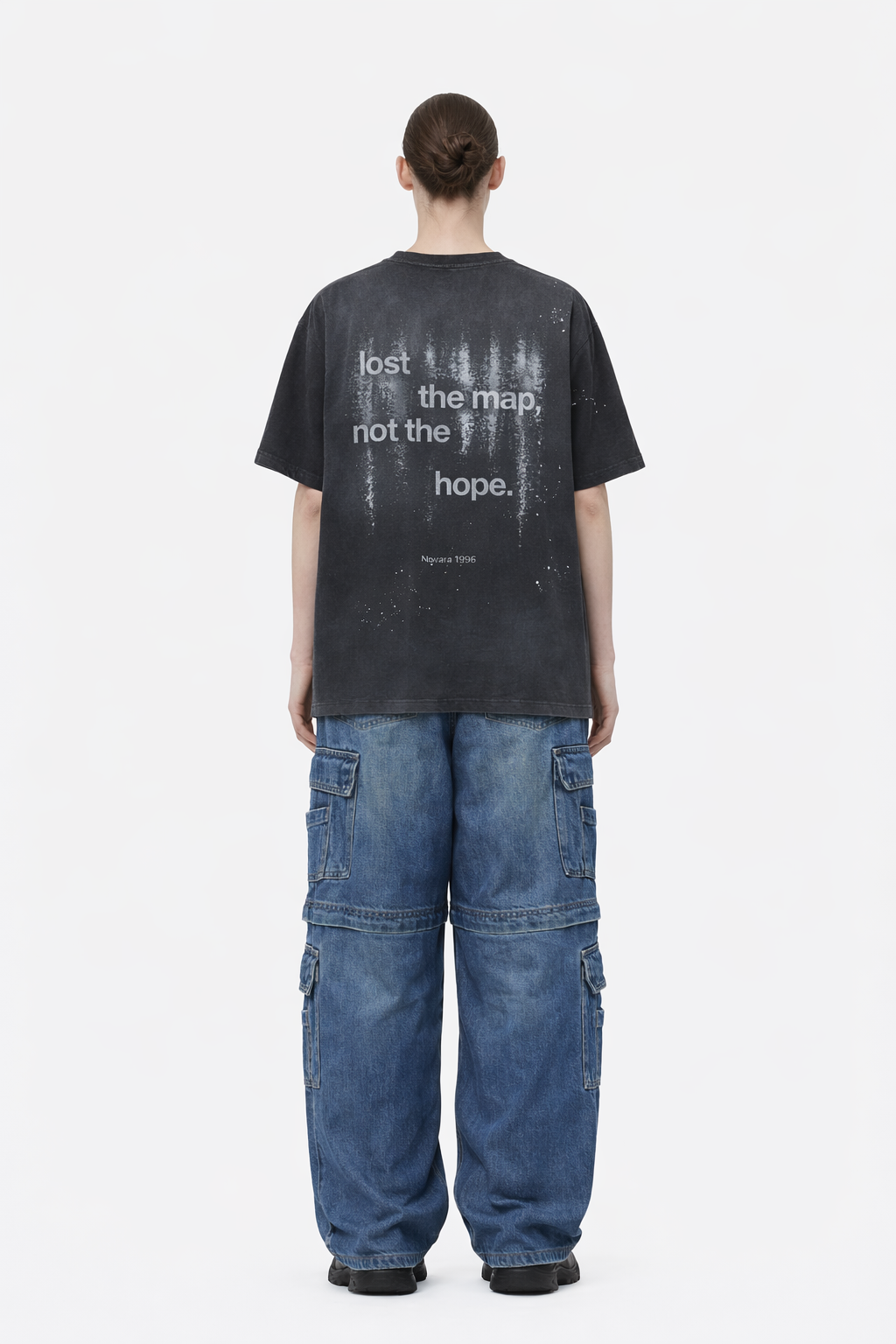 Hand-Frayed Sunfade Paint Splatter T-Shirt Novara Shop Novara Studio