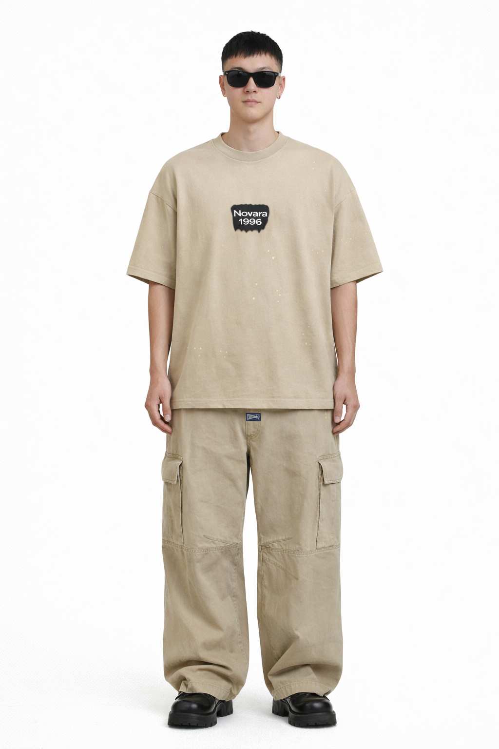 Hand-Frayed Sunfade Paint Splatter T-Shirt Novara Shop Novara Studio