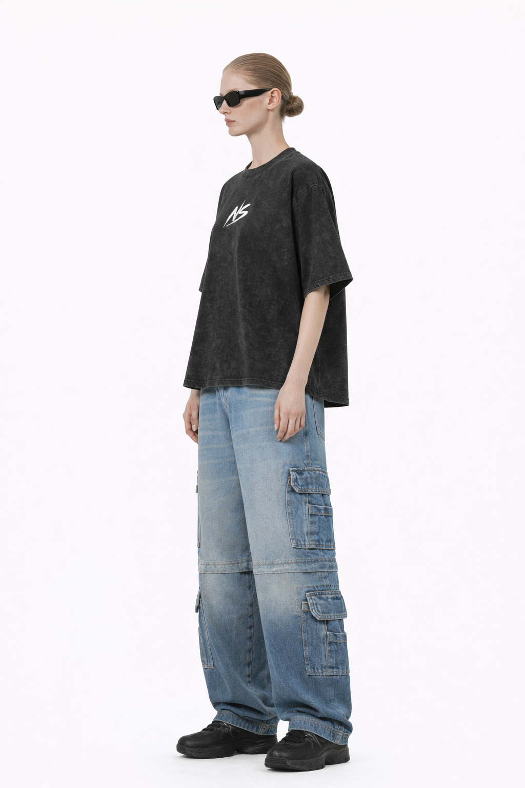 Snow Washed Oversized Cotton T-Shirt ODMPOD Novara Studio
