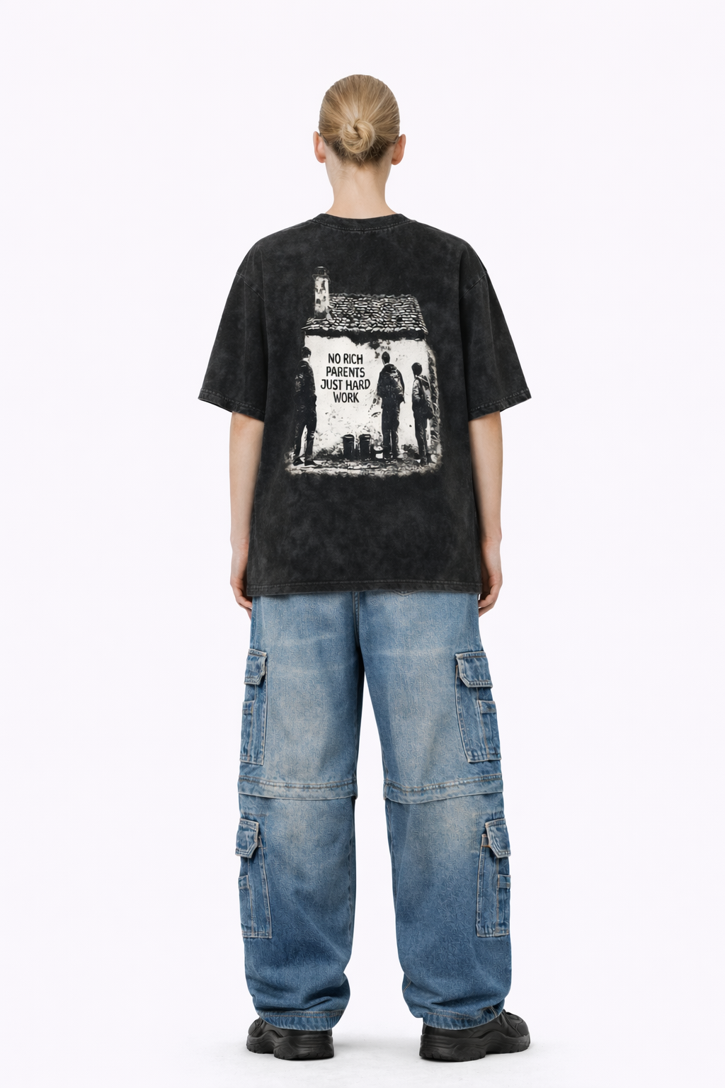 Snow Washed Oversized Cotton T-Shirt ODMPOD Novara Studio