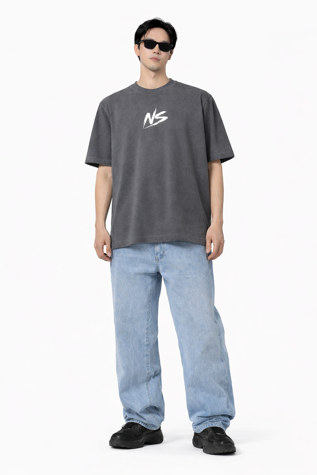 Snow Washed Oversized Cotton T-Shirt ODMPOD Novara Studio