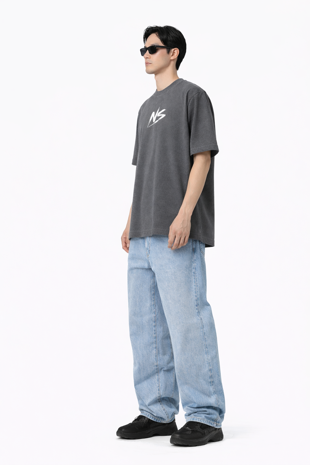 Snow Washed Oversized Cotton T-Shirt ODMPOD Novara Studio