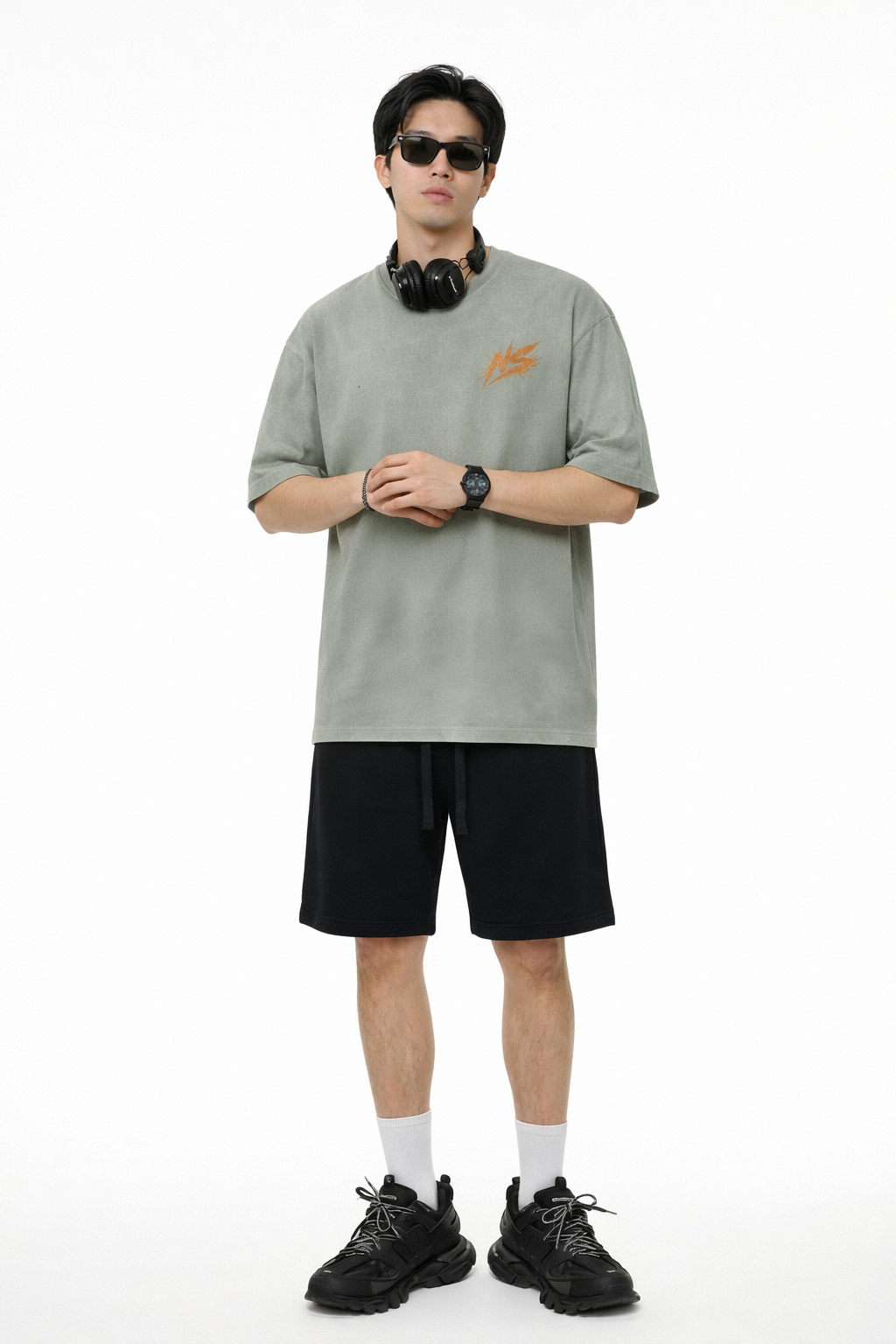 “I” Shape Gradient Washed T-Shirt ODMPOD Novara Studio