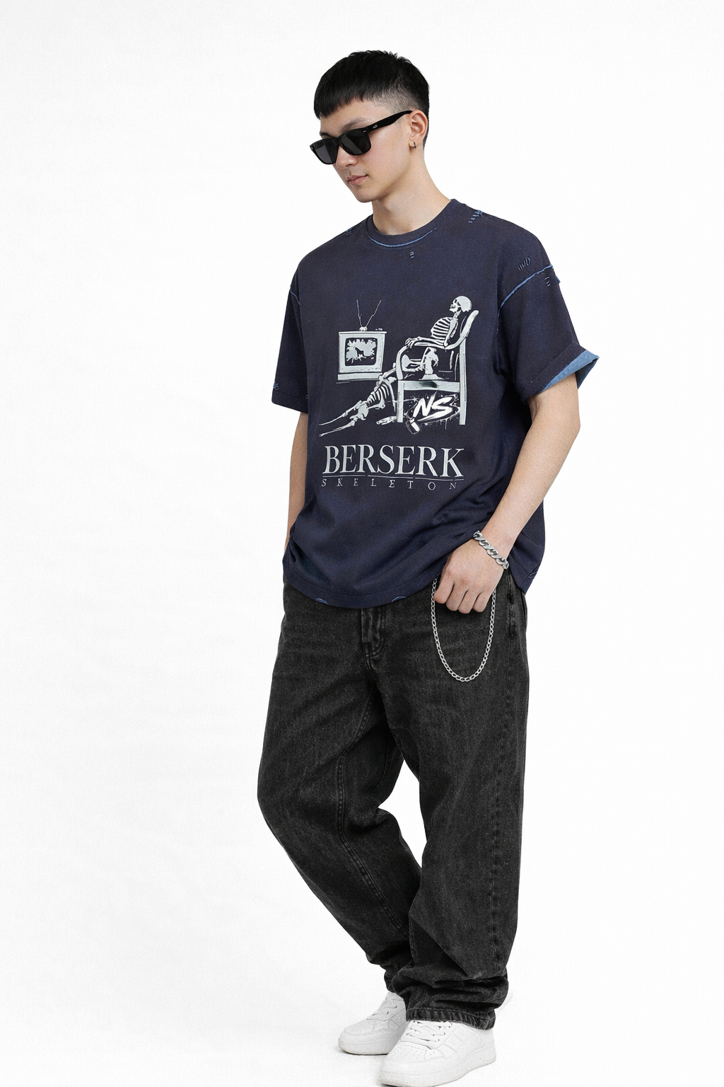 Hand-frayed Reversible T-shirt ODMPOD Novara Studio