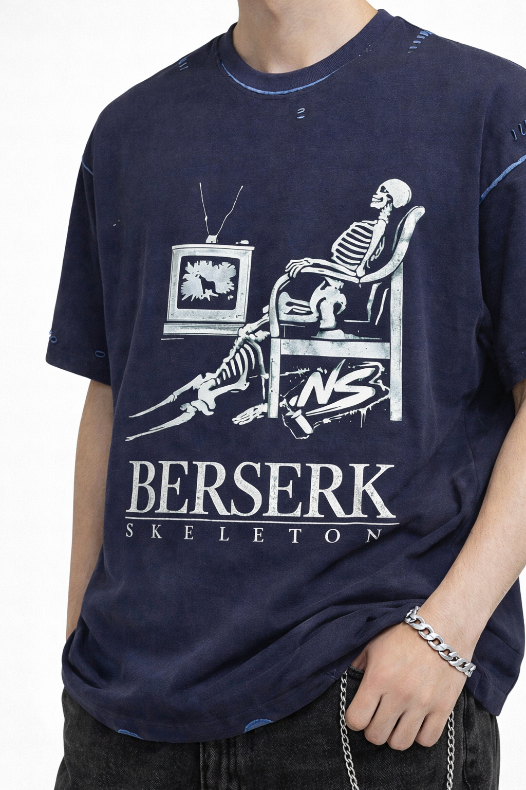 Hand-frayed Reversible T-shirt ODMPOD Novara Studio