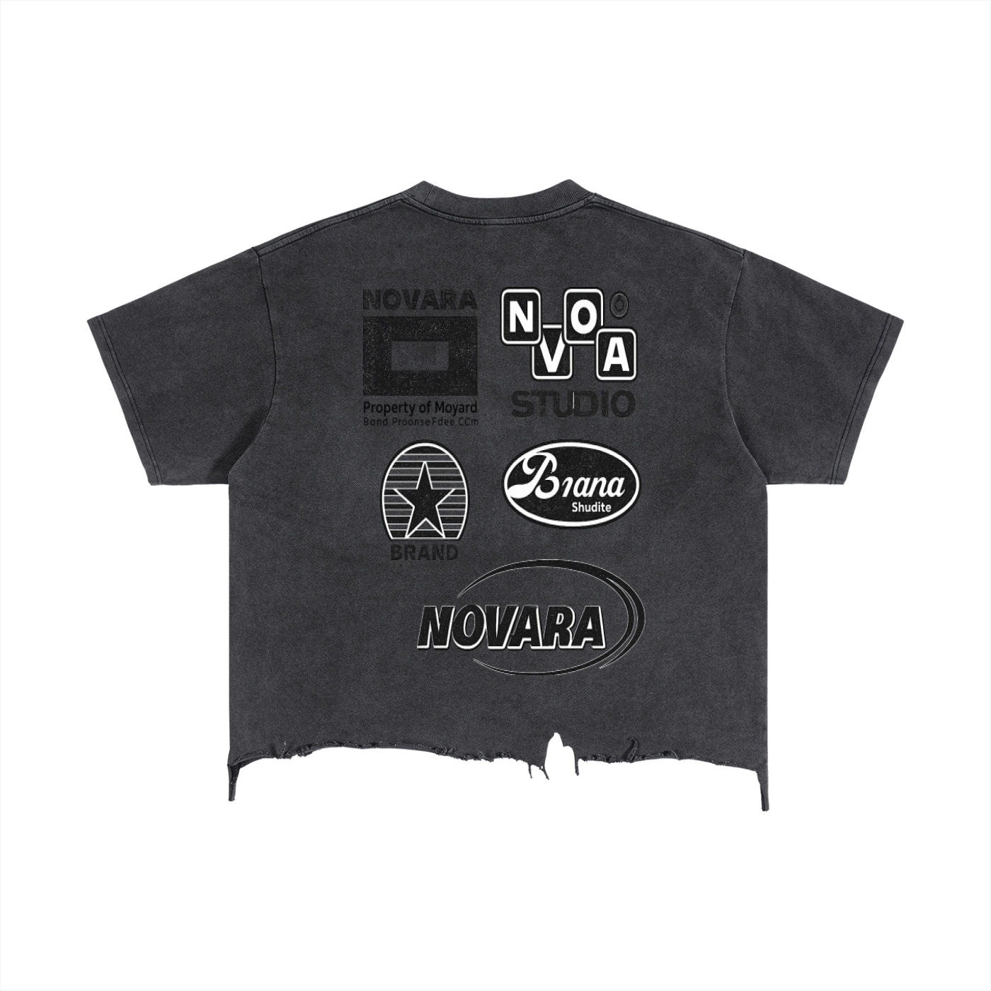 Vintage Wash Boxy Distressed Hem T-Shirt ODMPOD Novara Shop