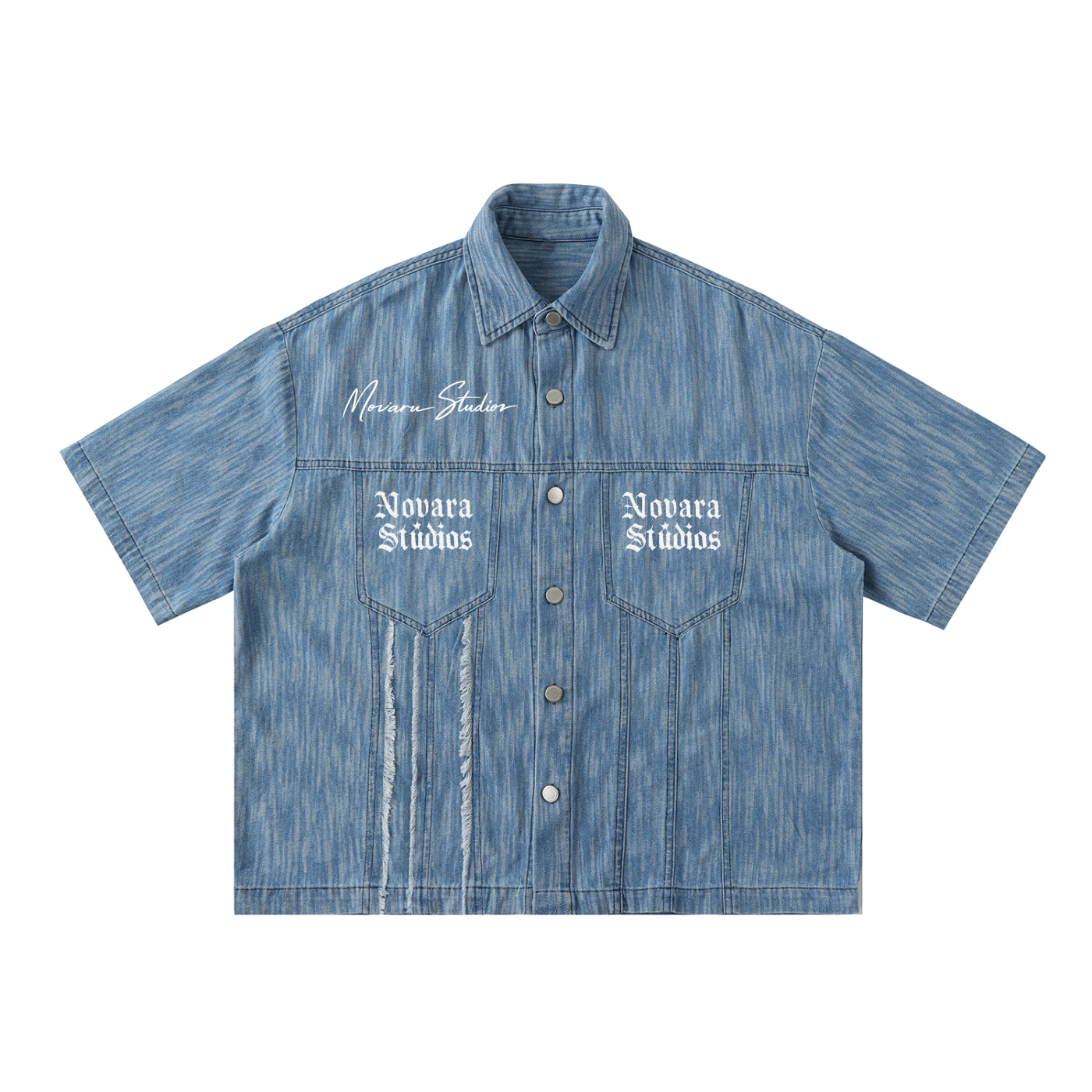 Distressed Wash Short-Sleeve Shirt ODMPOD Novara Shop