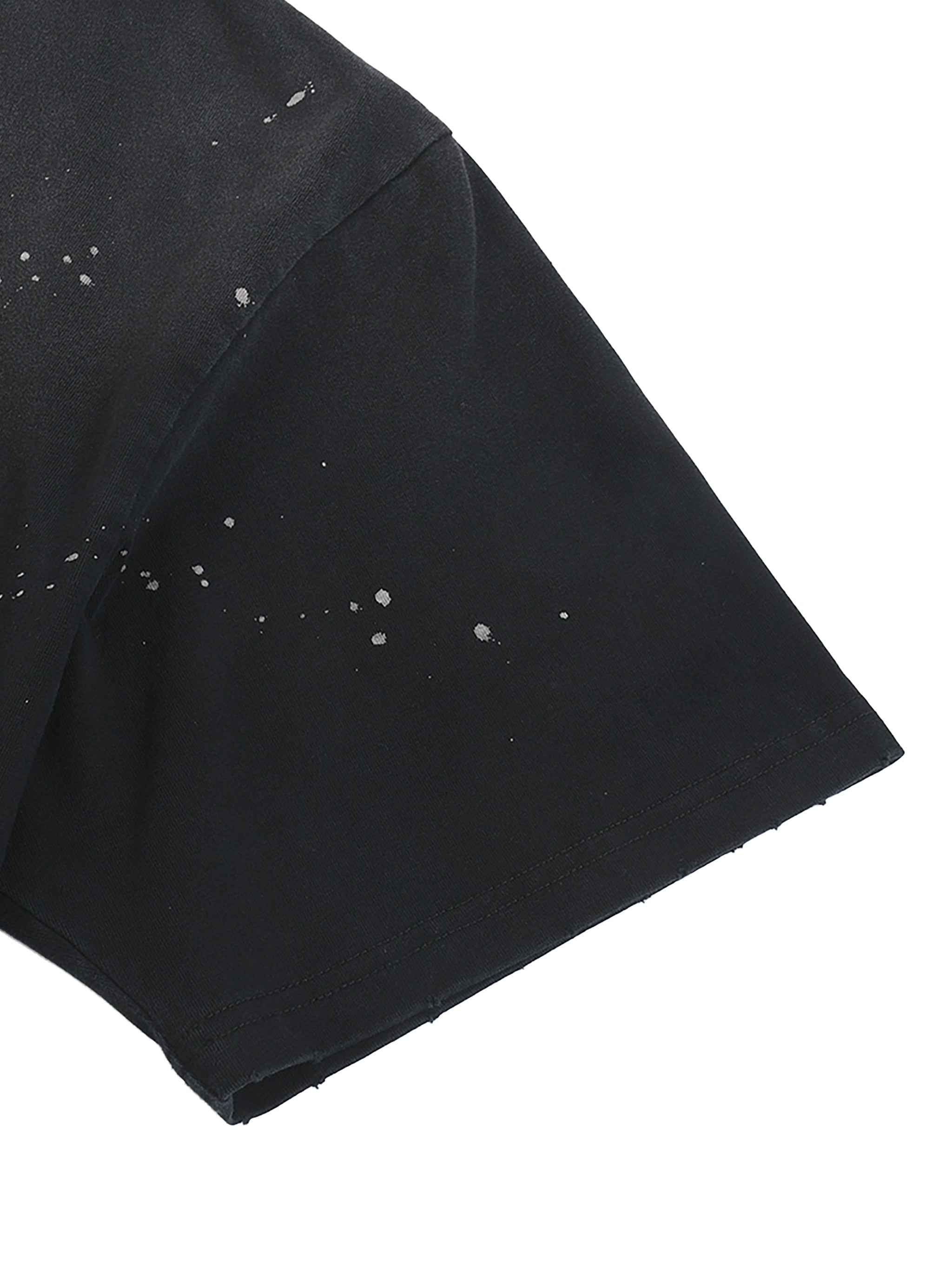 Hand-Frayed Sunfade Paint Splatter T-Shirt
