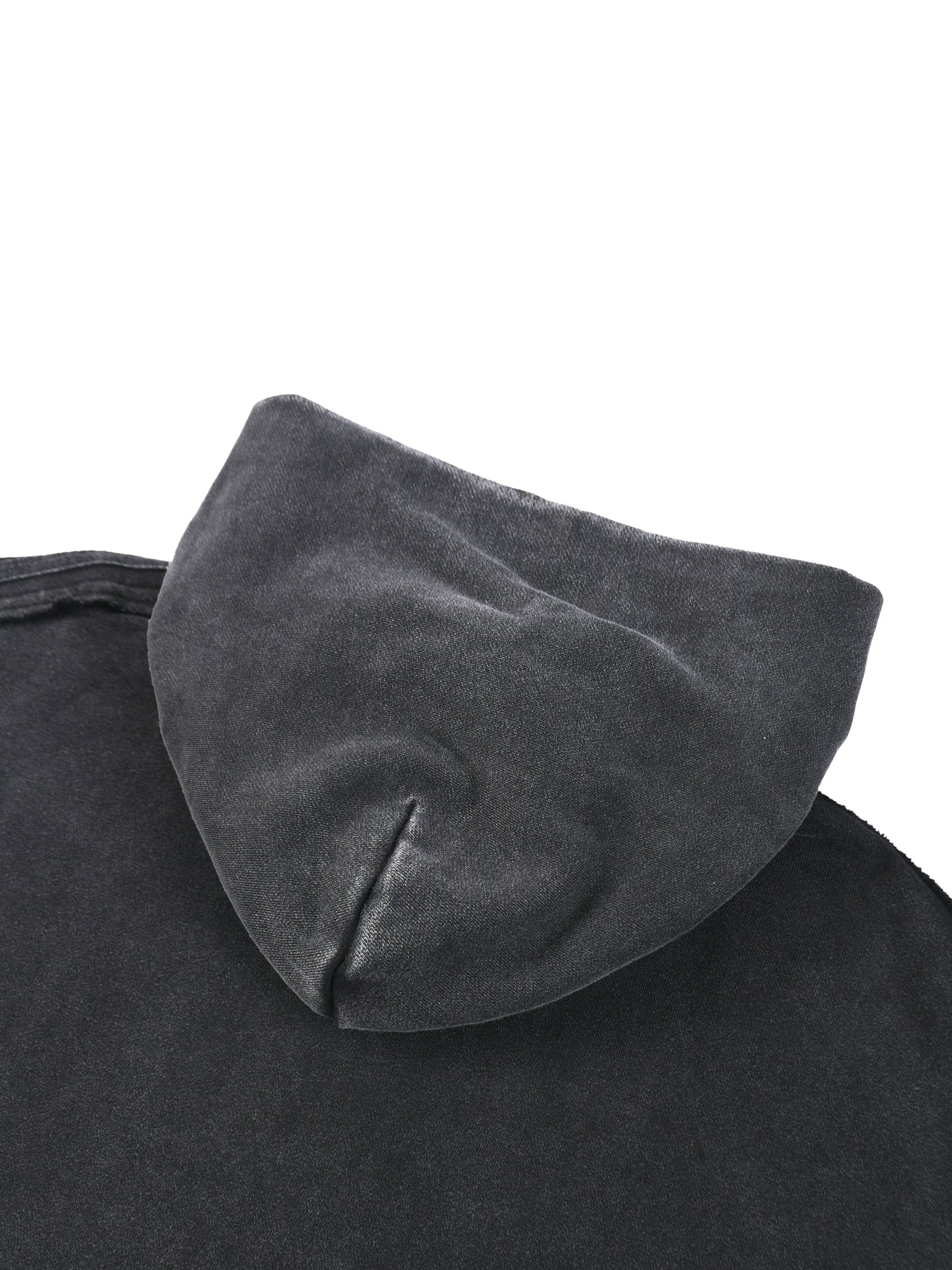 Snow Washed Tape Raw Edge Zip Hoodie ODMPOD Novara Shop