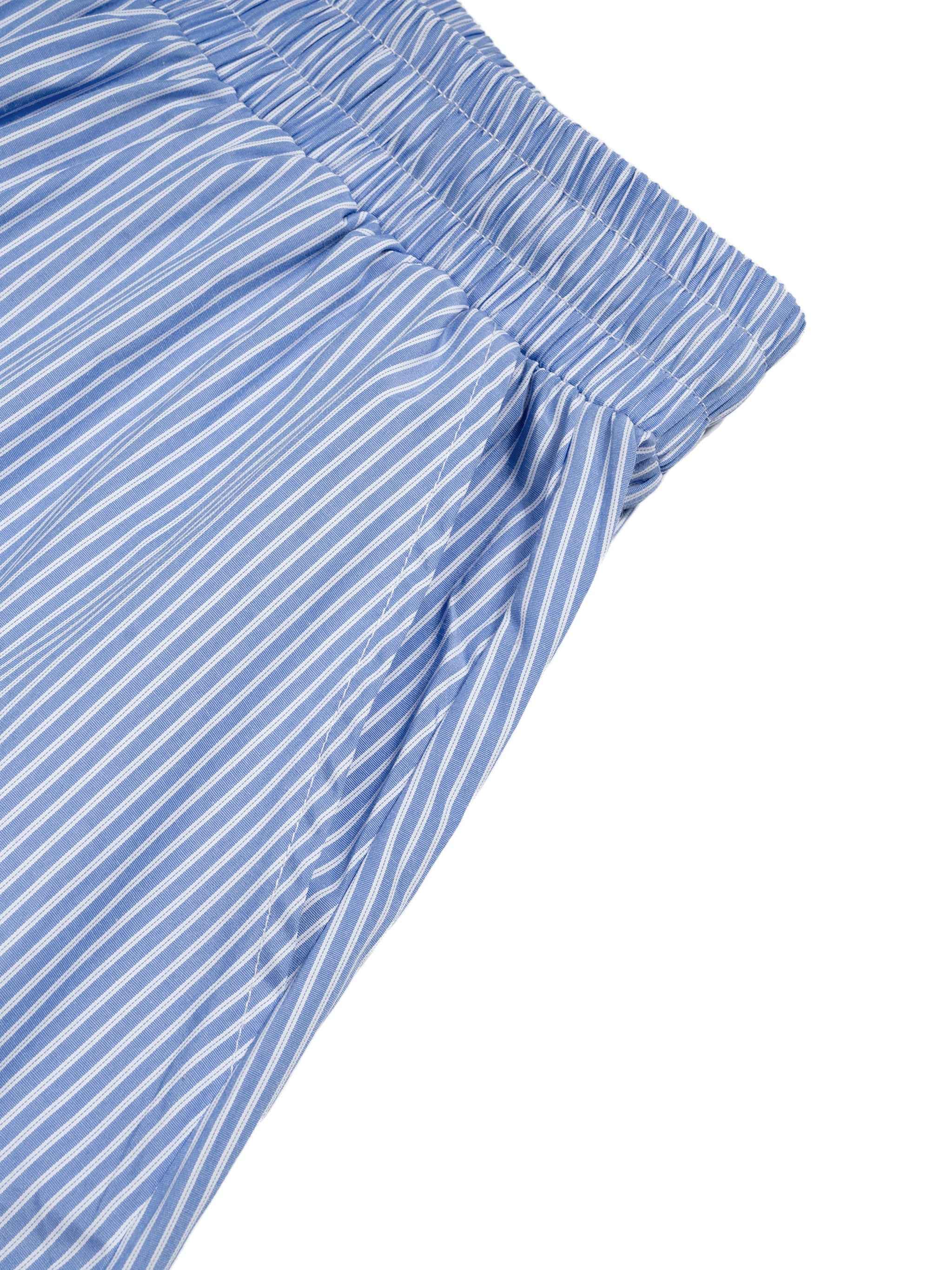 Vertical Stripe Drawstring Barrel Pants
