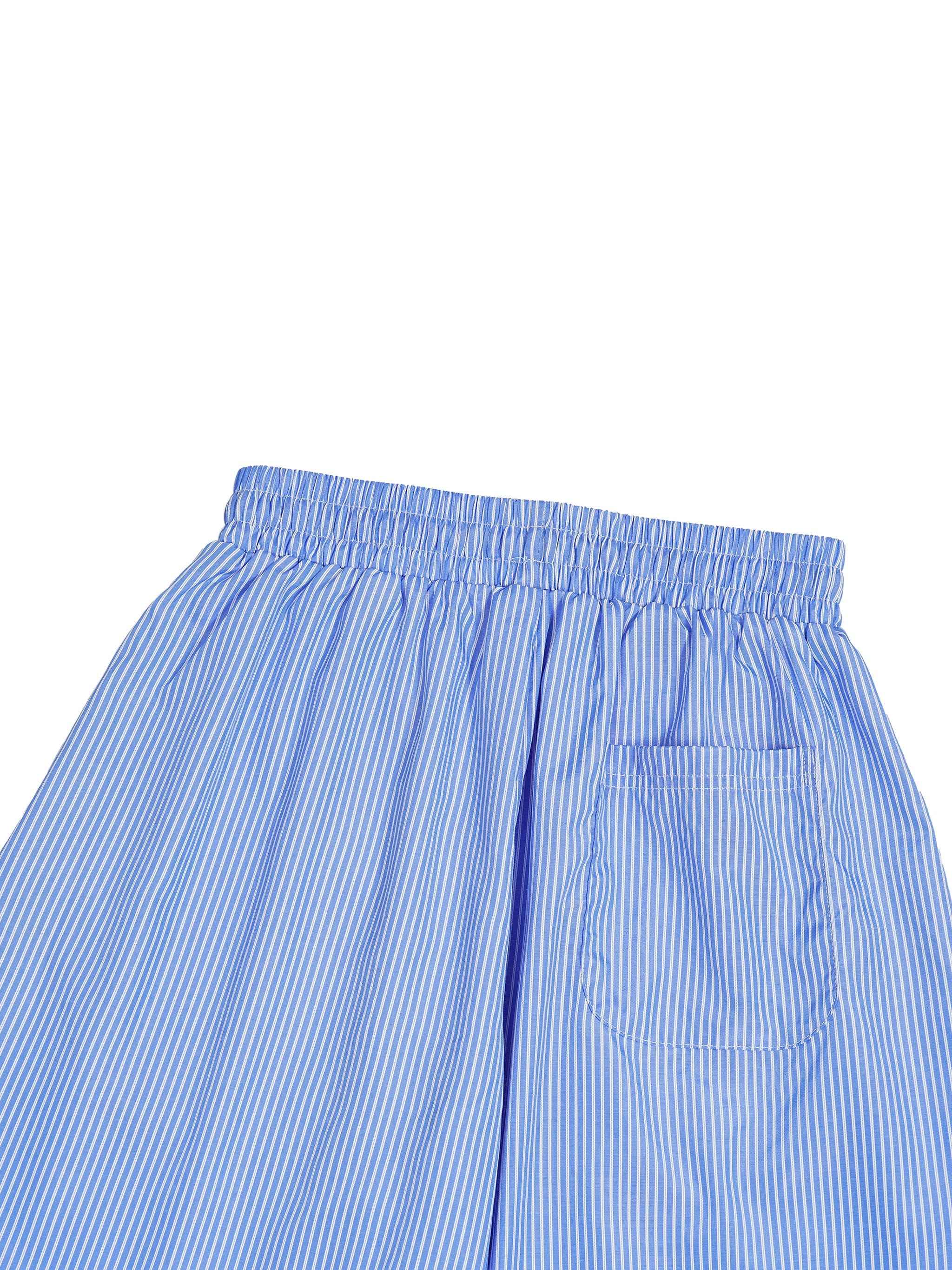 Vertical Stripe Drawstring Barrel Pants