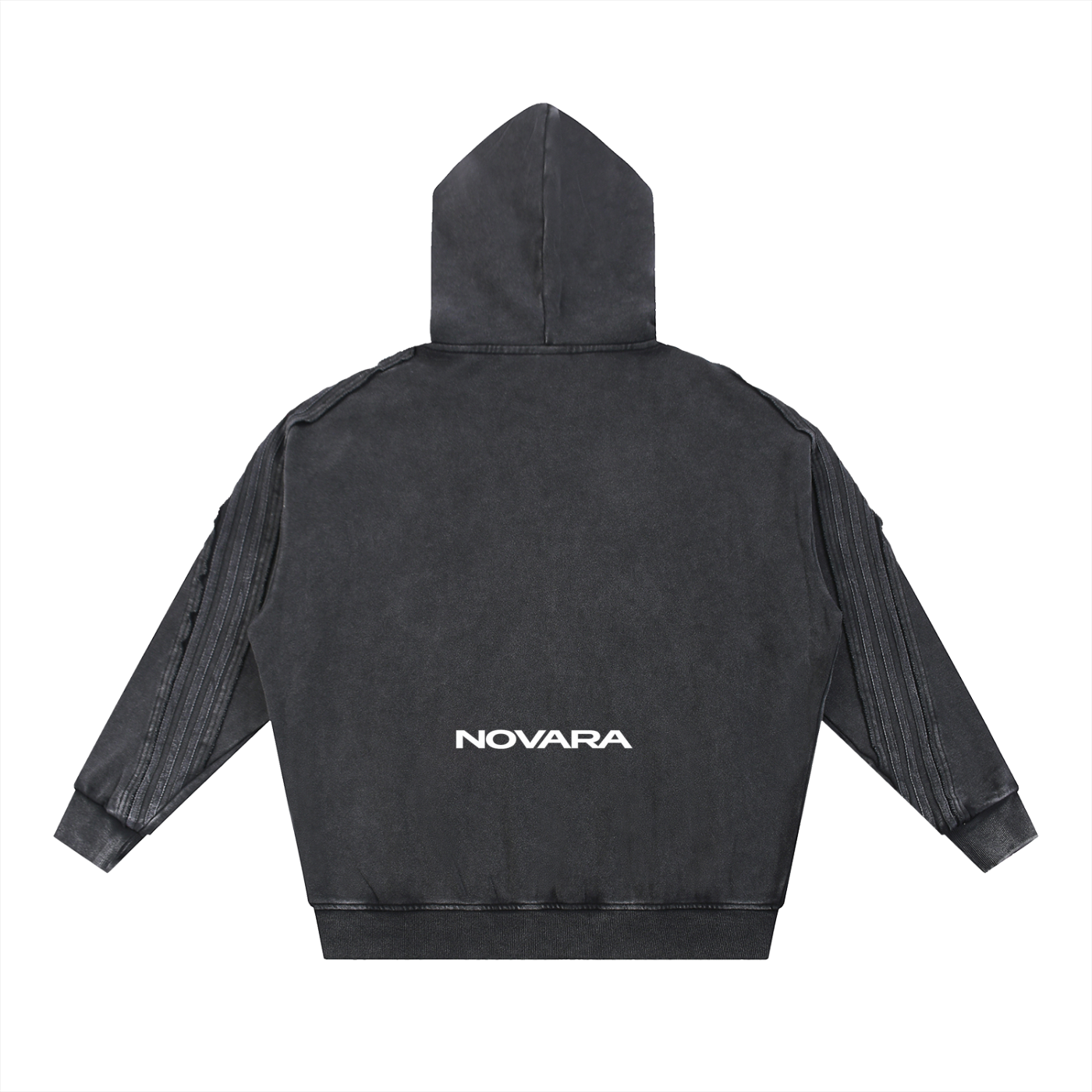 Snow Washed Tape Raw Edge Zip Hoodie ODMPOD   Novara Shop
