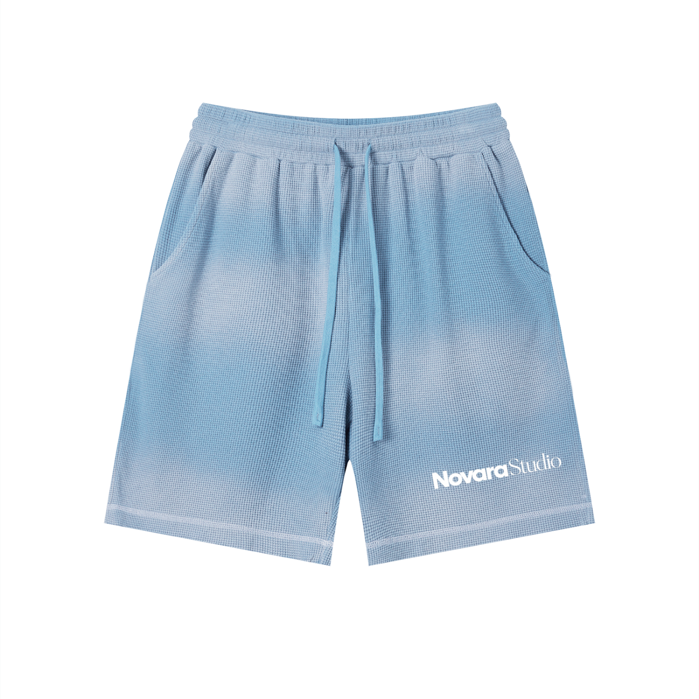 Unisex Sunfade Waffle Raw Hem Shorts ODMPOD   Novara Studio