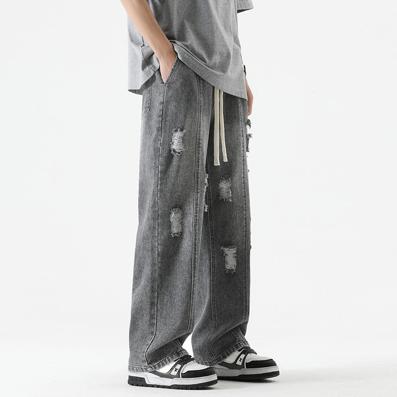 Fashion Men Loose Drawstring Straight-leg Pants Novara Shop   Novara Shop