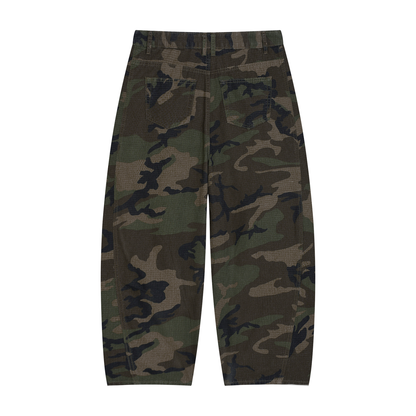 Men’s Camo Barrel Leg Cargo Pants ODMPOD   Novara Studio