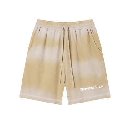 Unisex Sunfade Waffle Raw Hem Shorts ODMPOD   Novara Studio