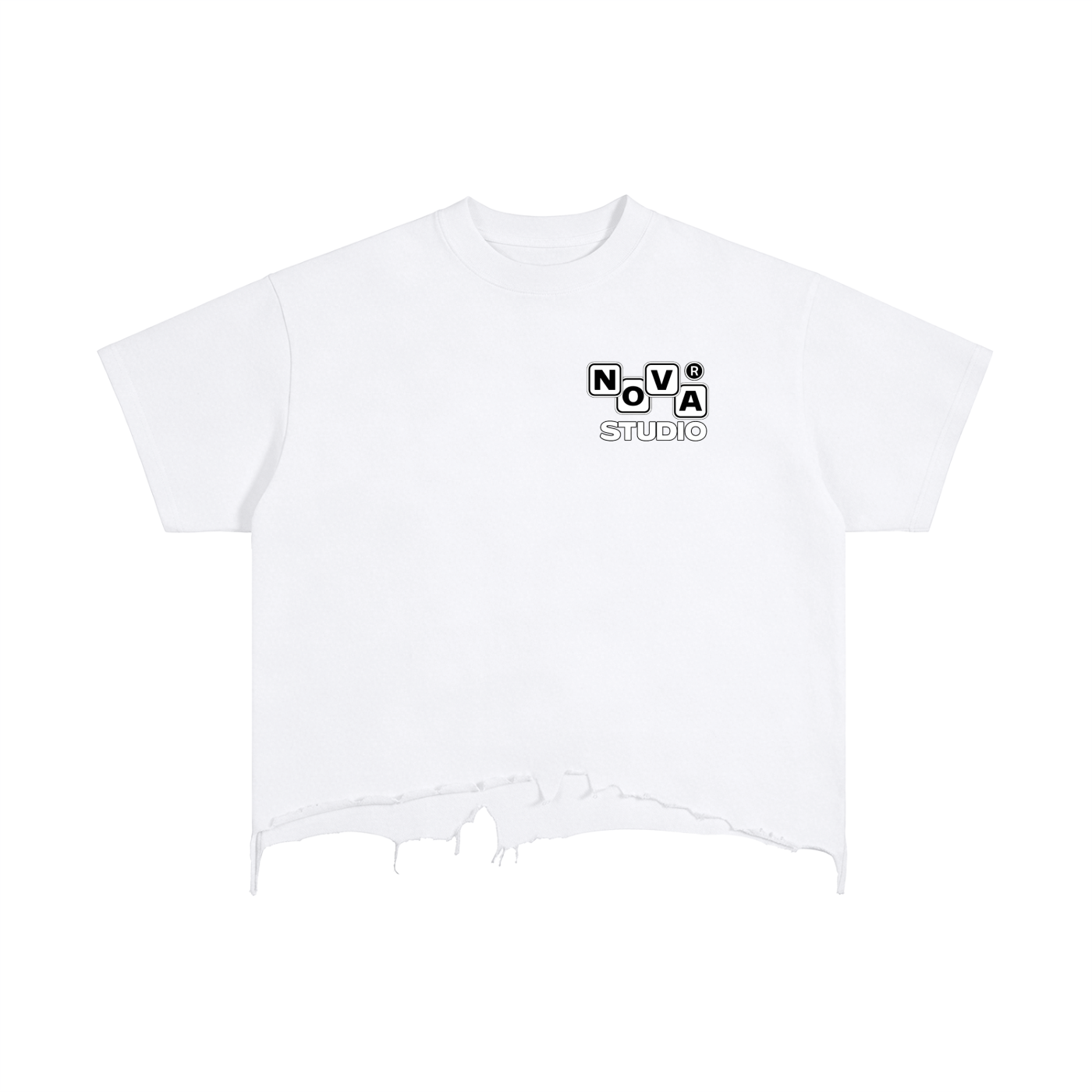 Novara Vintage Wash Boxy Distressed Hem T-Shirt ODMPOD   Novara Shop