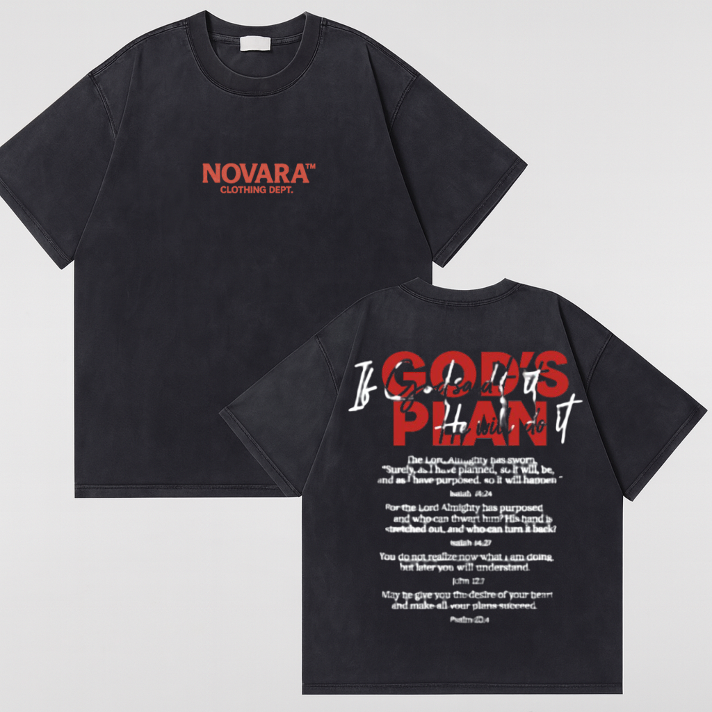 NOVARA™ GOD’S PLAN Graphic Oversized Tee — Faith Statement &amp; Modern Streetwear Novara Shop   Novara Shop
