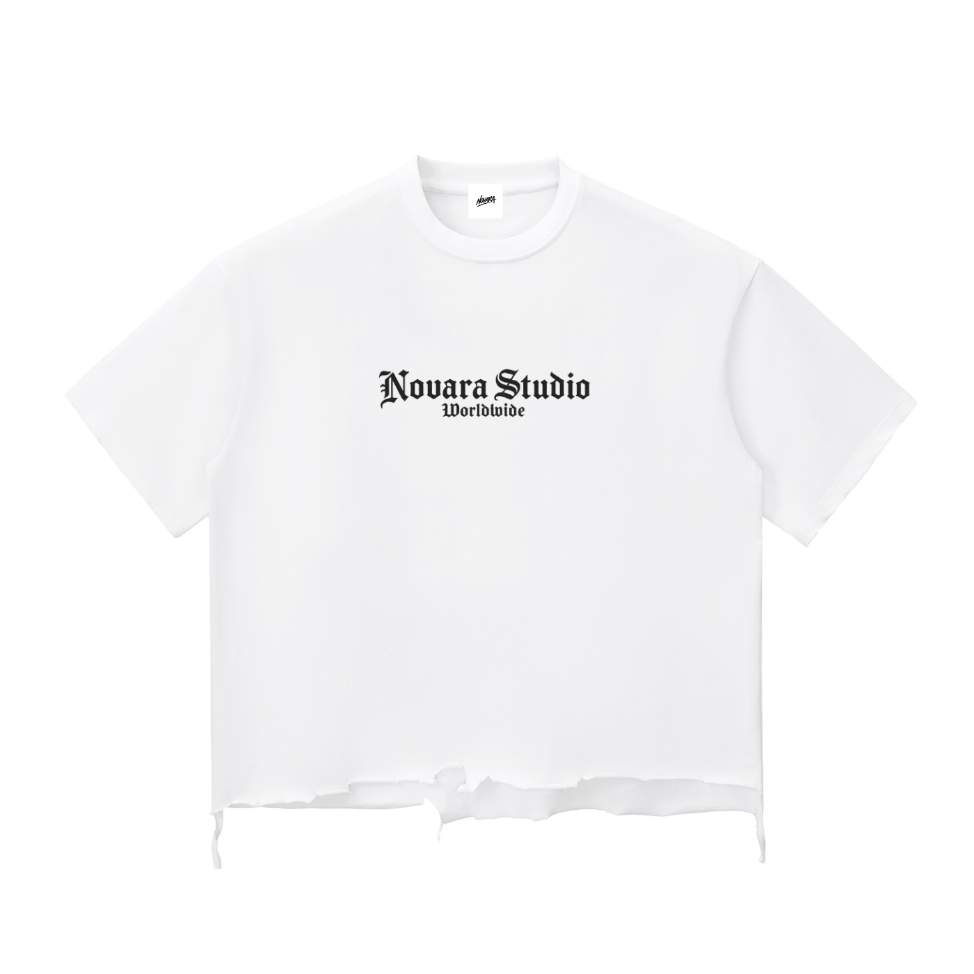 Snow Wash Raw-Hem Boxy T-shirt ODMPOD   Novara Studio