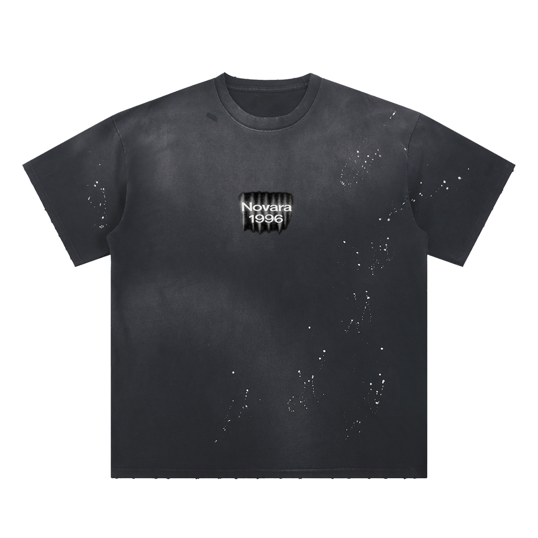 Novara Hand-Frayed Sunfade Paint Splatter T-Shirt ODMPOD   Novara Shop