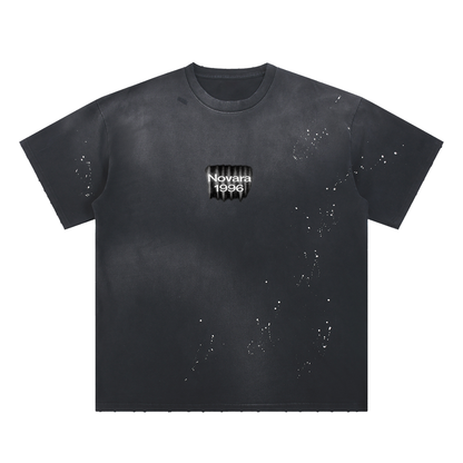Novara Hand-Frayed Sunfade Paint Splatter T-Shirt ODMPOD   Novara Shop
