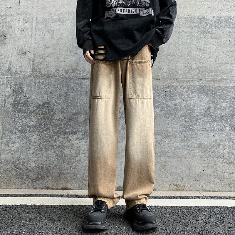 Fashion Men Loose Drawstring Straight-leg Pants Novara Shop  44.99 Novara Shop M5810 Brown / XL  44.99