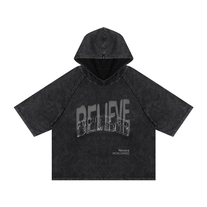 Snow Washed Hooded Boxy T-Shirt ODMPOD   Novara Shop