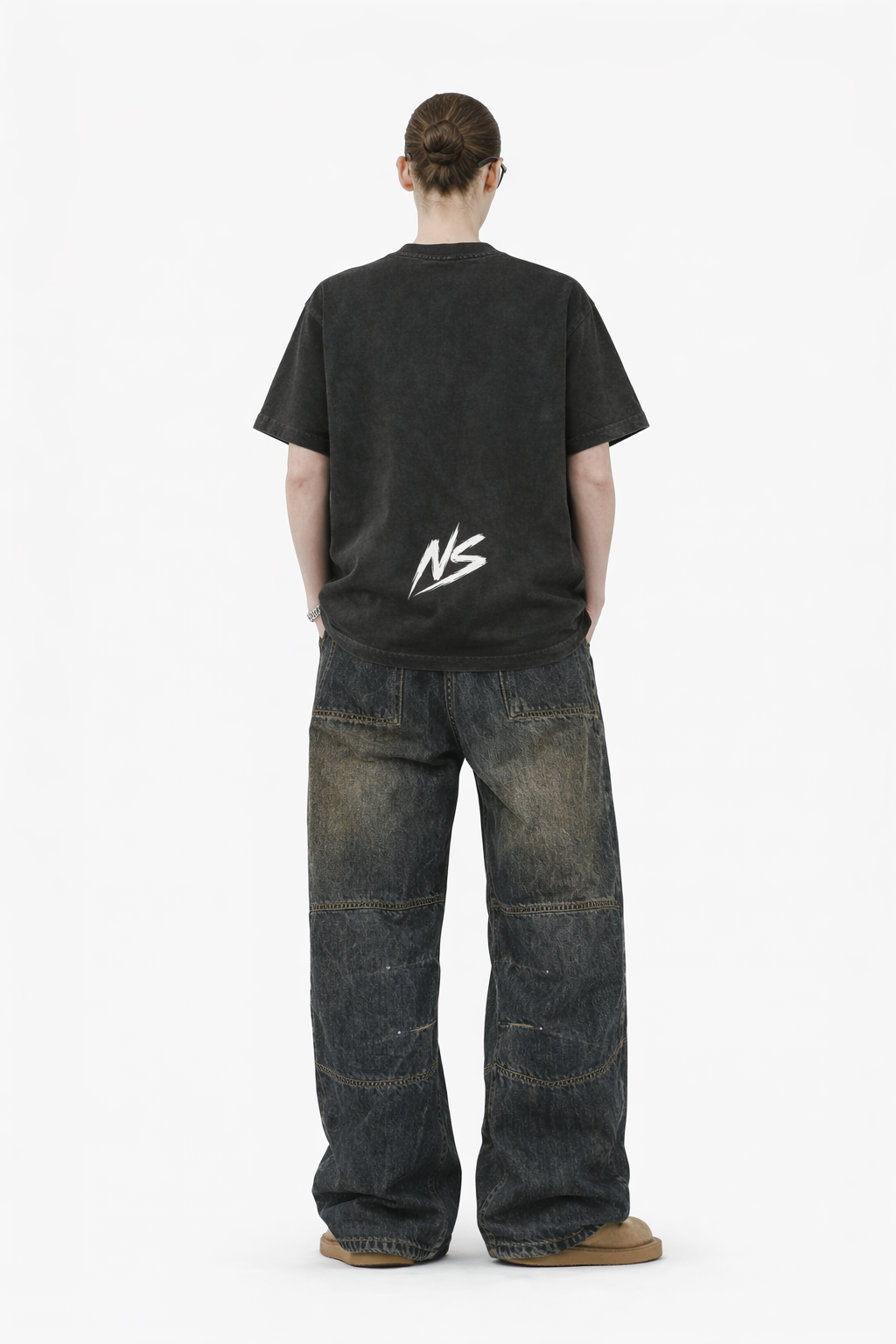 Heavyweight Vintage Washed Frayed T-Shirt Novara Studio   Novara Studio