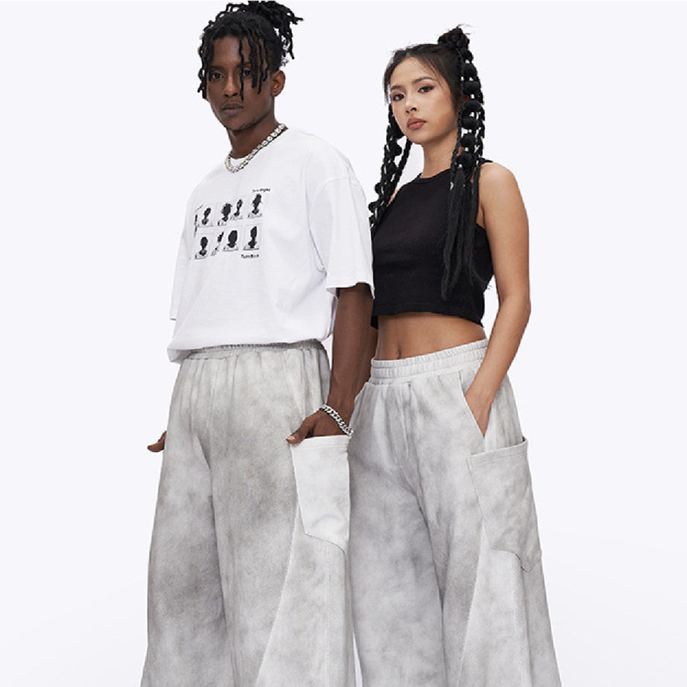 Fashion Summer American Wide Leg Pants Men