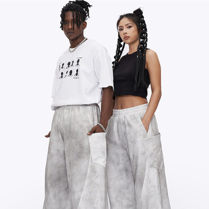 Fashion Summer American Wide Leg Pants Men