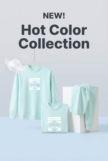 Hot Color Collection 🩵- Novara Essential Heavyweight Crewneck Sweatshirt ODMPOD   Novara Shop