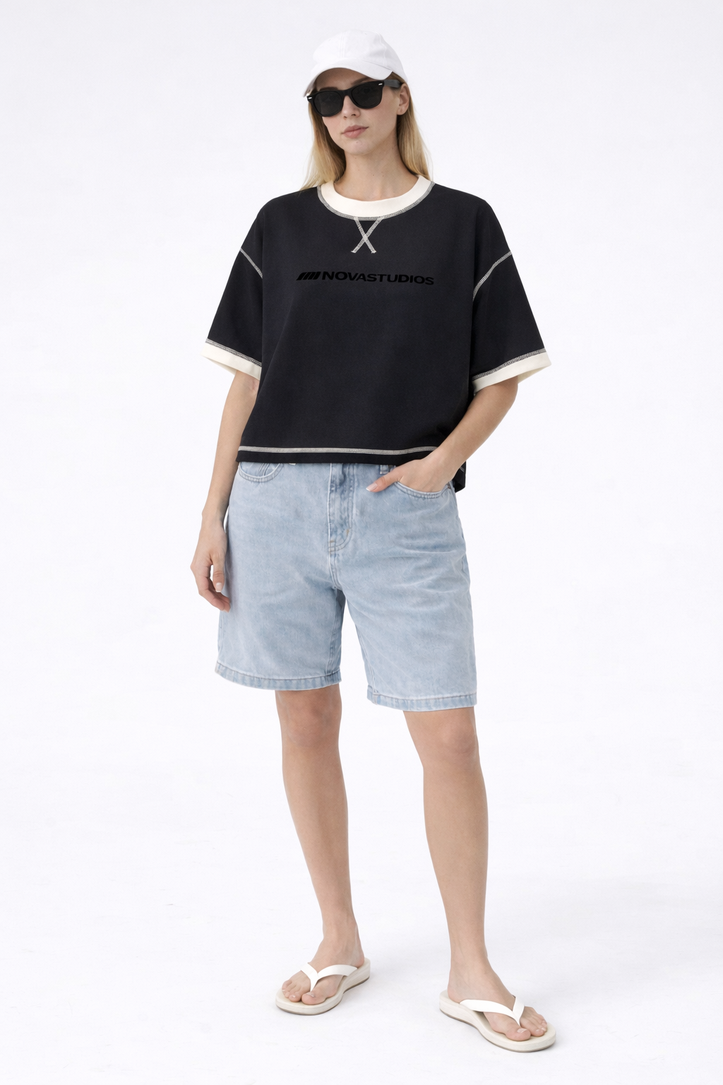 Contrast-Stitched Cotton T-Shirt Novara Shop   Novara Studio