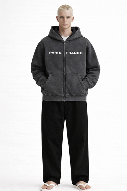 Zip-Through Boxy Fleece Hoodie Novara Shop   Novara Studio