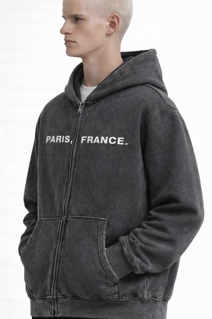 Zip-Through Boxy Fleece Hoodie Novara Shop   Novara Studio